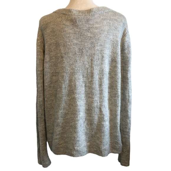 ROXY Women's Candidate Waves Pointelle Pullover Sweater Size Medium Gray - Picture 3 of 10